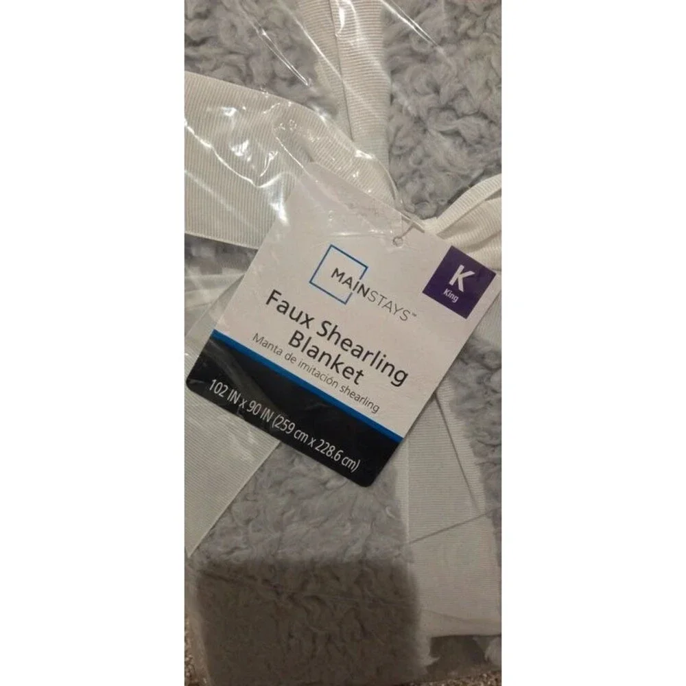 King Grey faux sherling blanket